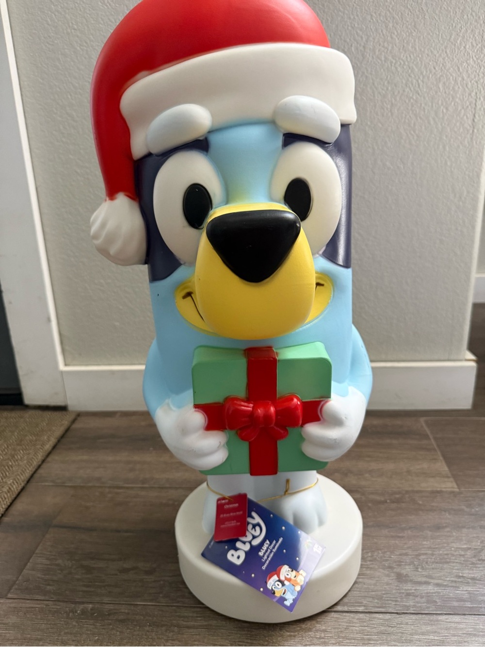 Holiday Light-Up Toy Figure with Gift - Bluey Christmas holiday decor